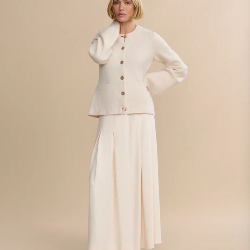 Jenni kayne cooper  ivory Button-Up Cardigan- size L - Picture 2 of 6